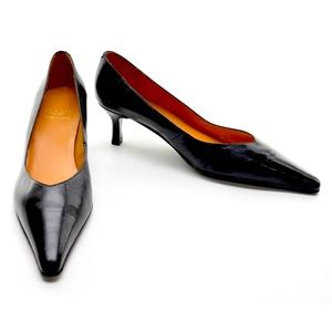 Pepe Varo Spain Comfort Dress Pumps 40 / 9.5 Black Leather Heels Shoe